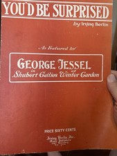 K George Jessel 1919 IRVING BERLIN Ragtime sheet music  ‘You’d Be Surprised’