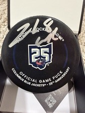 Zach Werenski Columbus Blue Jackets Signed 25th Anniversary Official Game Puck