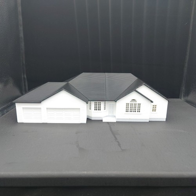 #ad Updated 1:64 Ranch with 3 Car Garage White black roof removable roof $154.99