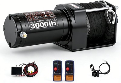 3000lbs 12V Electric Winch with Synthetic Rope for ATV/UTV