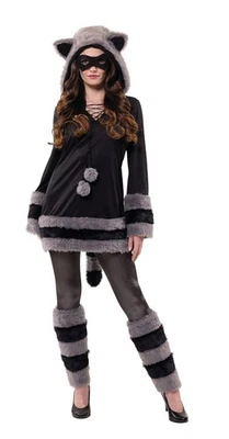 PARTY X PEOPLE GMBH Damen Kostüm Waschbär Tunika Karneval Fasching