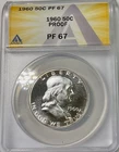 1960 USA FRANKLIN HALF DOLLAR PF67 ANACS Partial Cameo nice!