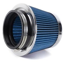 4-Inch Cold Air Intake Filter - Washable, High Performance, 3" or 3 Short Blue