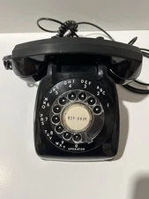 Vintage Monophone Automatic Electric Rotary Desk Telephone Black Untested