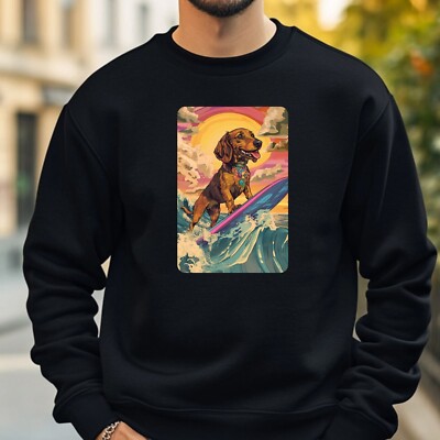 Dachshund Surfing Sweatshirt Cosy and Perfect for Any Occasion S to 4XL