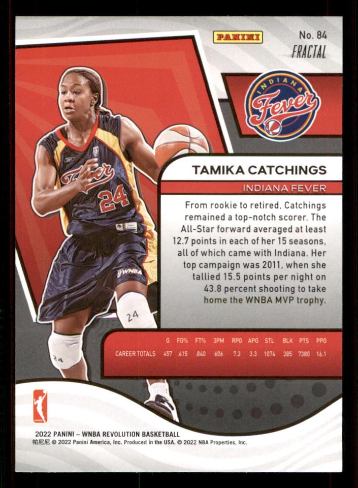 2022 Panini Revolution WNBA Fractal #84 Tamika Catchings - Image 2 of 2