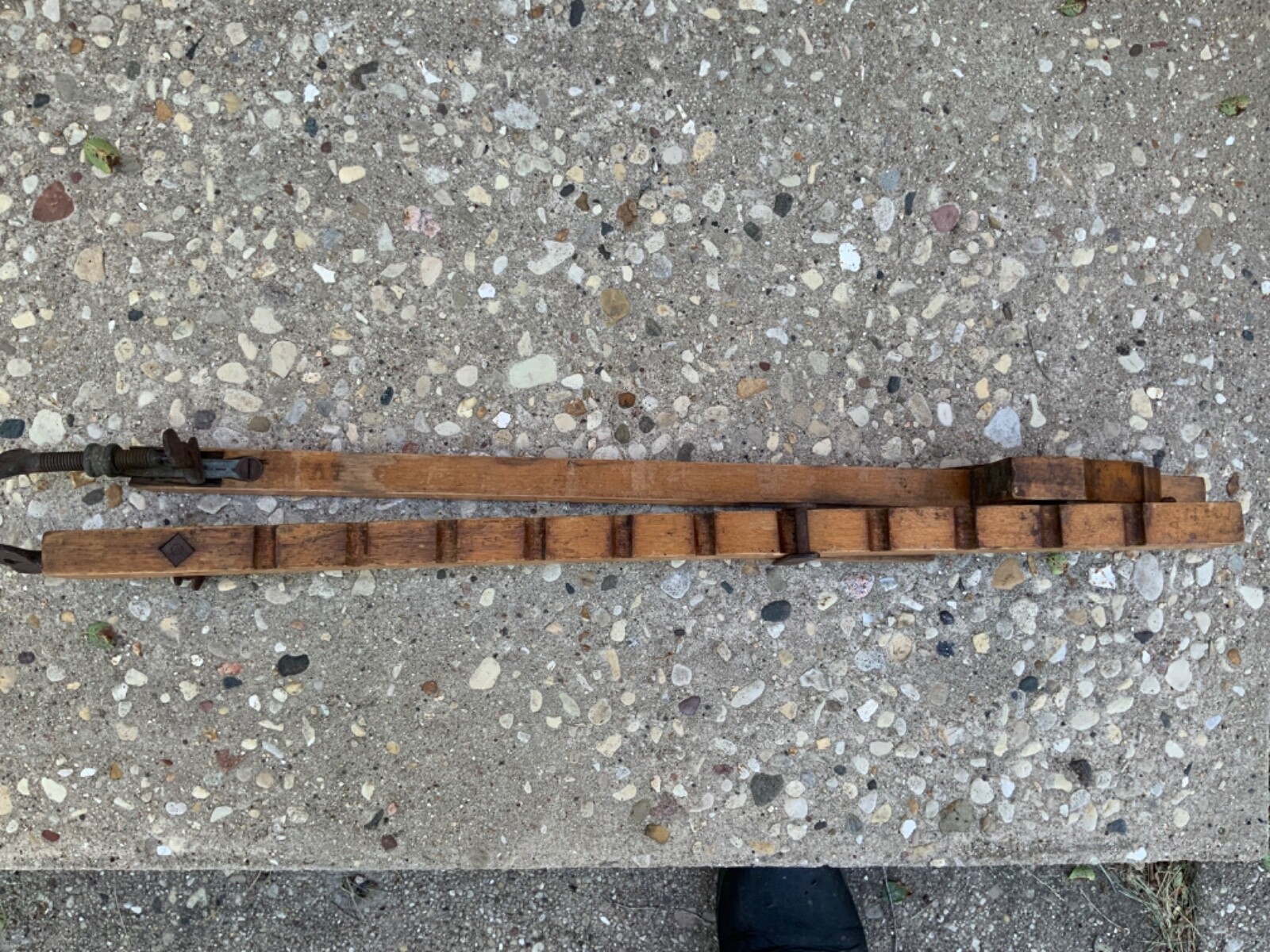 vintage Primitive wooden adjustable wood bar clamps (2pc) Delta T ? eBay