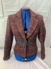 Jean Paul Womens Blazer Jacket Mixed Colours With Sequins Size 36