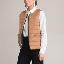 Anne Weyburn Camel/navy Reversible Padded Gilet Uk 22 Bnwt Rrp £52