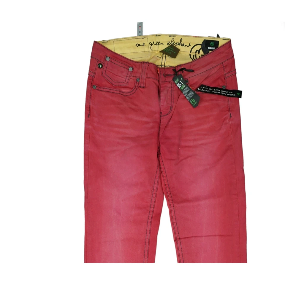 ONE GREEN ELEPHANT memphis Jeans Hose Skinny stretch Gr. S W26 L34 used rot NEU - Bild 2 von 4