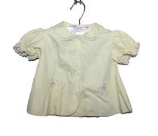 Vintage Girls Shirt Dress 9-12m Yellow Photoshoot Outfit CUTE Summer Tiny Tots