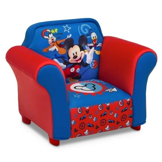 Sillón tapizado para niños Disney Mickey Mouse silla para niños pequeños REGALO Foto 2 de 4