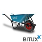 Schubkarre 100L Schubkarren Blau mit PU Vollgumi Rad Schwarz bis 250kg BITUXX