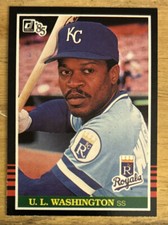 1985 Donruss U.L. Washington Baseball Card 521 Royals Shortstop Mid-Grade VG O/C