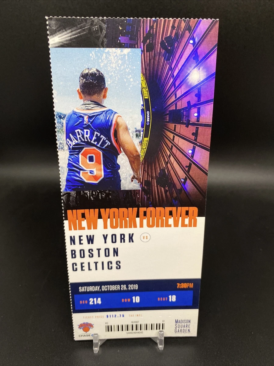 RJ Barrett MSG HOME DEBUT Ticket 2019 1st NBA Game at NY Knicks