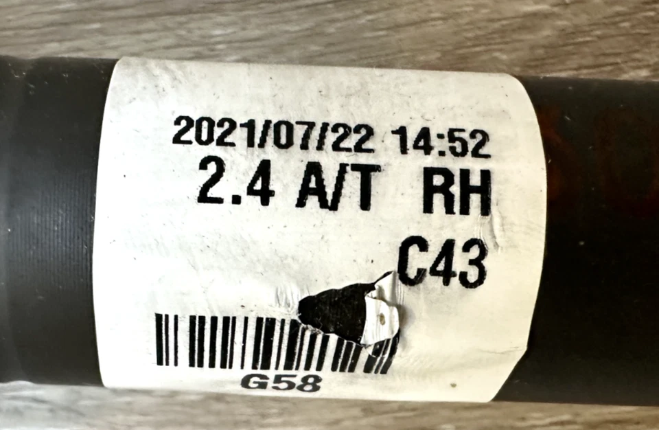 2013-15 HYUNDAI SANTA FE SPORT FRONT RH AXLE SHAFT ASSY OEM # 49560-2W650 Foto 3 de 4