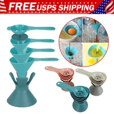 6PCS Kitchen Funnel Set with Detachable Strainer Filter & Egg Separator BPA-Free