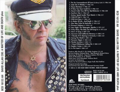 DAVID ALLAN COE - A MATTER OF LIFE AND DEATH NEW CD