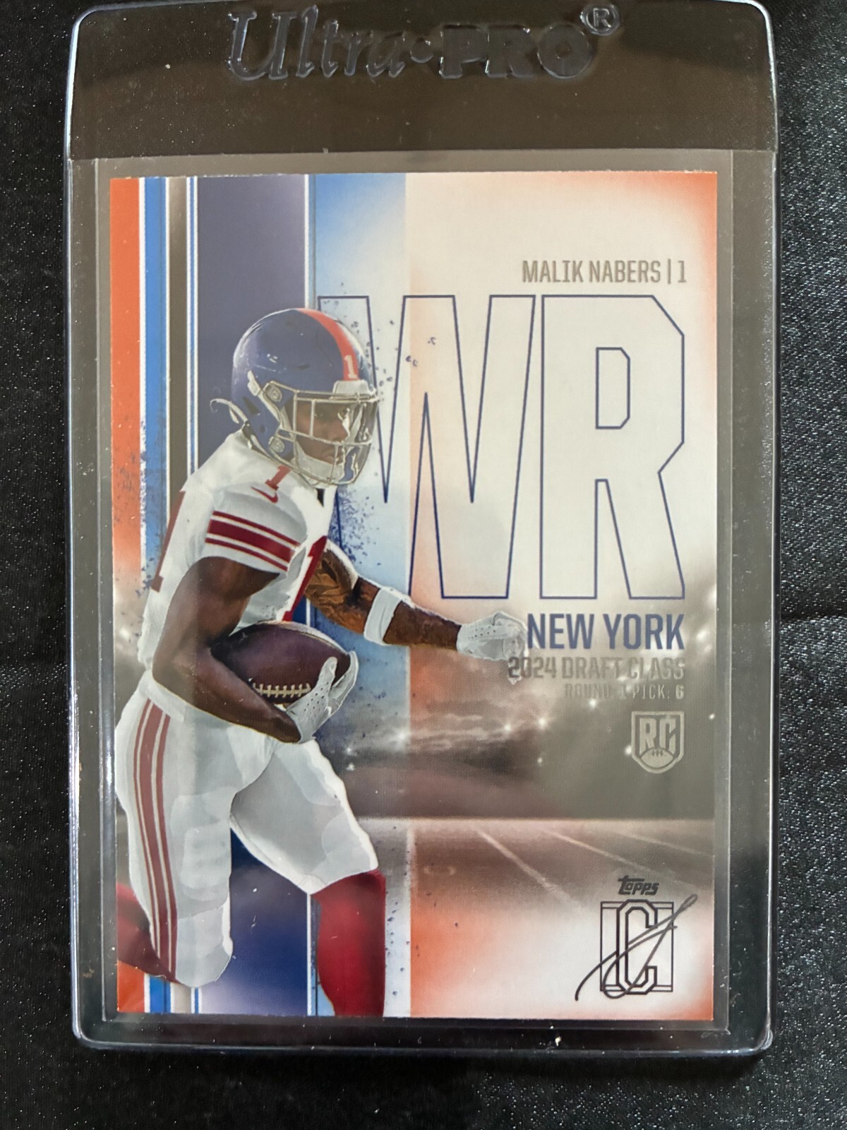 Malik Nabers 2024 Topps Signature Class #159 Orange and Blue Exclusive Giants