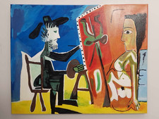 Reproduction Tableau peinture acrylique Peintre et modèle PICASSO 40 cm X 50 cm