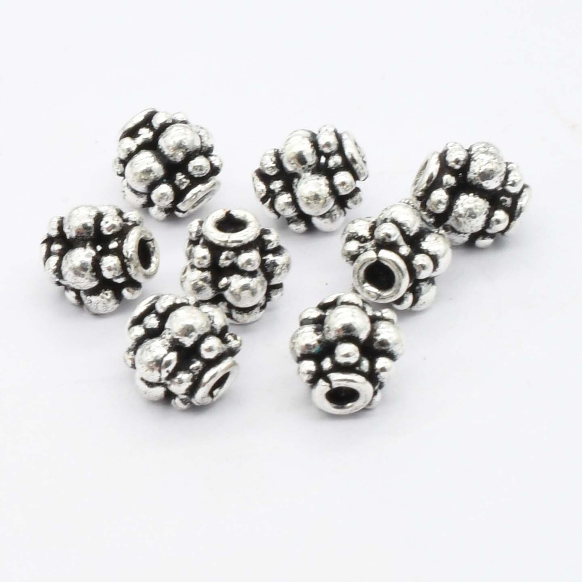 40 PCS 8MM BALI SPACER BEAD OXIDIZED STERLING SILVER PLATED 46