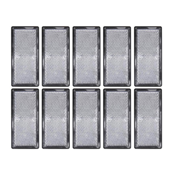 10X Reflektor Weiß 85X39Mm Selbstklebend PKW AnhäNger KFZ Wohnwagen RüCkstrahler-image