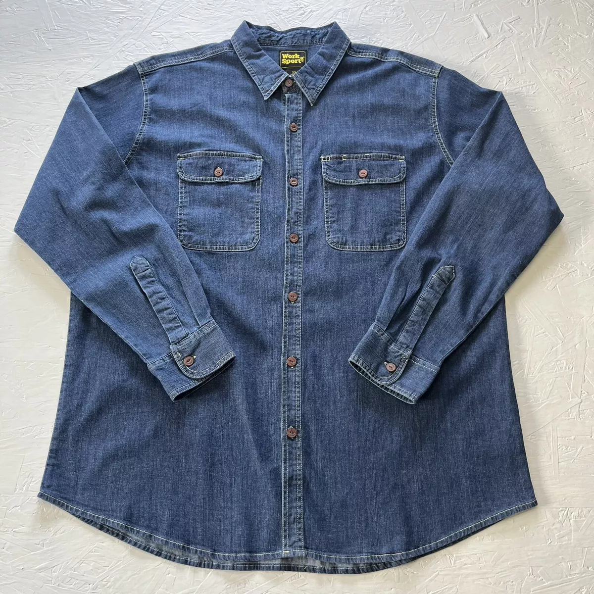 Button up denim sales