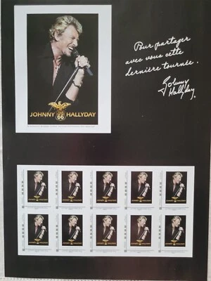 Timbre. Rare 2 collectors à l'effigie de Johnny Hallyday « Tour 66 » - Photo 1/2