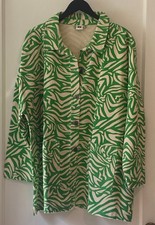 Lucy & Yak Nwot 100% Organic Cotton Bright Green Patterned Chore Coat Size L