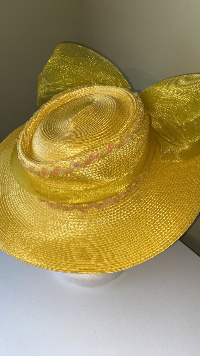 Yellow Sequin Embellished Dress/Church Hat | eBay display picture 2