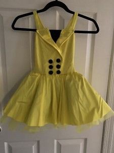 Weissman Dance Yellow Dress Pageant 10910 Sz 7/8 Child Dress-up Wrist Bands