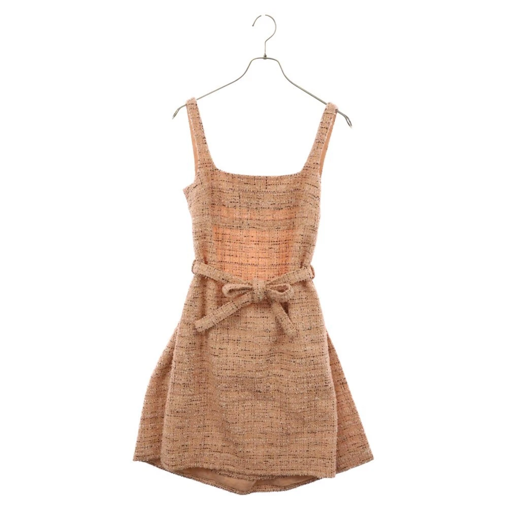 Abito smanicato CHANEL 21P Coco Mark tweed rosa taglia 34 P70078V61774