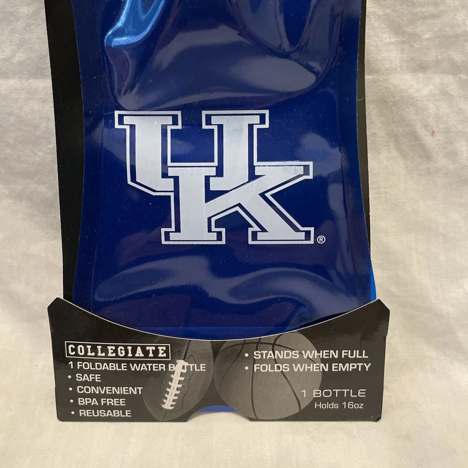 Botella de agua plegable Kentucky Wildcats 16 oz ciclismo senderismo al aire libre nueva Foto 3 de 4
