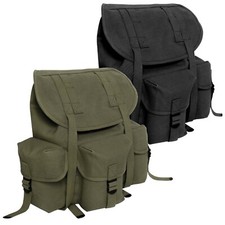 G.I. Type Heavyweight Canvas Mini ALICE Packs-Drawstring and Straps - OD, Black