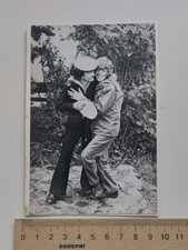 Affectionate Men Couple Love Hugs Guys enamored Soldiers Gay int Vtg Photo