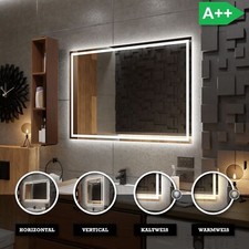 Badspiegel mit LED Beleuchtung Wandspiegel Badezimmerspiegel nach mass ATLANTA