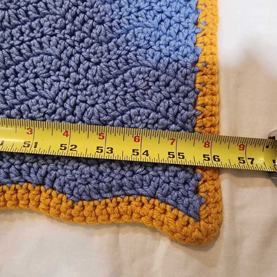 Manta Afgana De Colección Chevron Zig Zag Crochet Lanzamiento Brillante Arco Iris Retro 56x64 Foto 4 de 4