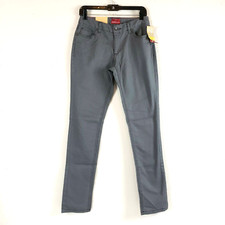 Merona Womens Gray Straight Fit 2 Stretch Fits Below Waist Stretch Pants Size 2