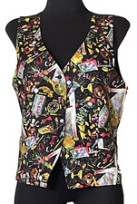 1994 Nicole Miller 100 Silk Vest-Vibrant Colors for New Years Eve-Size Large