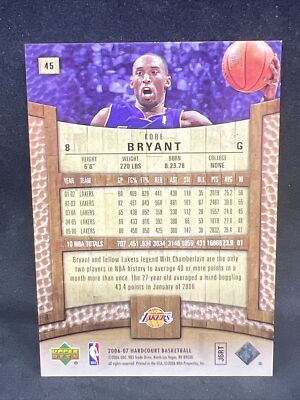 2006-07 Upper Deck Hardcourt - Copper #45 Kobe Bryant /199 | eBay