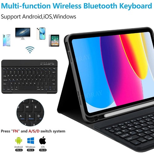 For iPad 5/6/7/8/9/10/11th Gen A16 Air 11 M3 2025 Keyboard Case Bluetooth Mouse - Picture 32 of 64