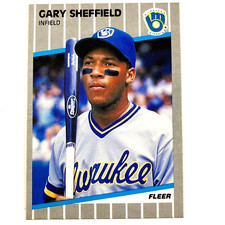 Gary Sheffield 1989 Fleer Rookie Card #196 MLB Milwaukee Brewers. rookie card picture