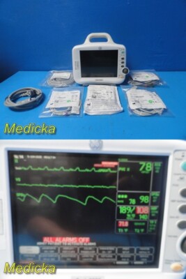 GE Dash 3000 Series Monitor (Masimo SpO2 CO2 NBP EKG T/Print) New Leads  ~ 37234