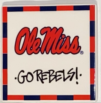 Ole Miss Coasters Set of 4 Ceramic football Man Cave Gift Idea Father s Day Dad