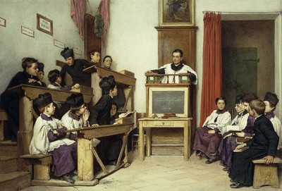 Ludwig Passini ''Latin Class'' historical Green Artwork PAPER or CANVAS Fine Art