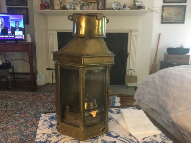 Soild brass heavy antque canel boat lantern 