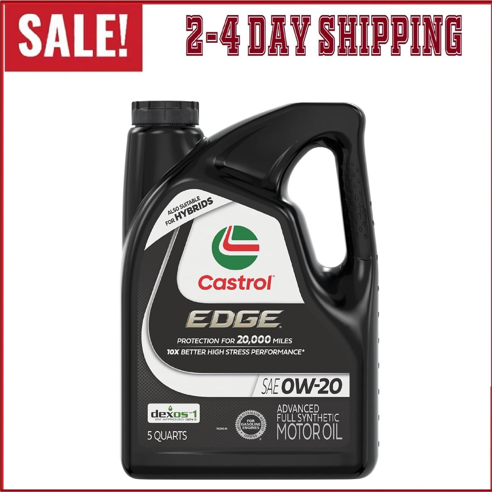 Castrol Edge 0W-20 Advanced Full Synthetic Motor Oil, 5 Quarts