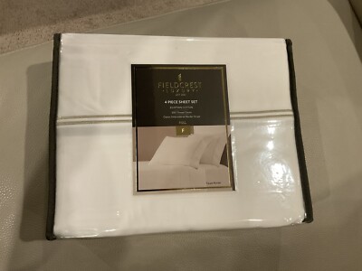 NEW 100% Egyptian  Cotton Fieldcrest 4 Piece Sheet Retails $115 (size full)