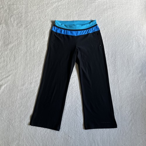 Running Bare Womens Size 10 Pants Black Blue Capri Straight Stretch Below Knee - Picture 2 of 15