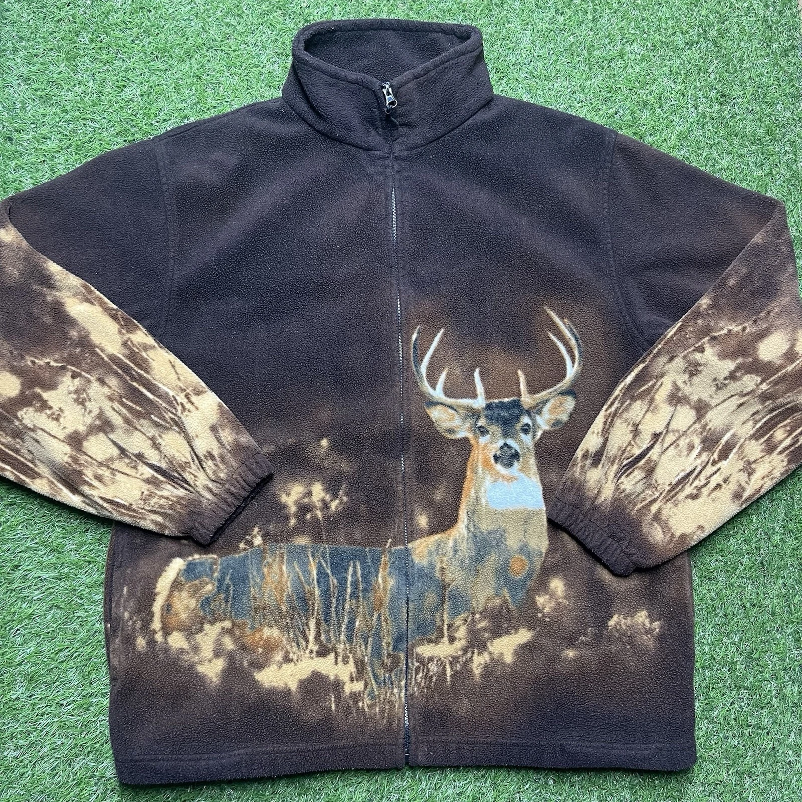 Men’s Wildkind Deer Fleece Jacket XL Brown Zip-Up Nature Outdoors Camping